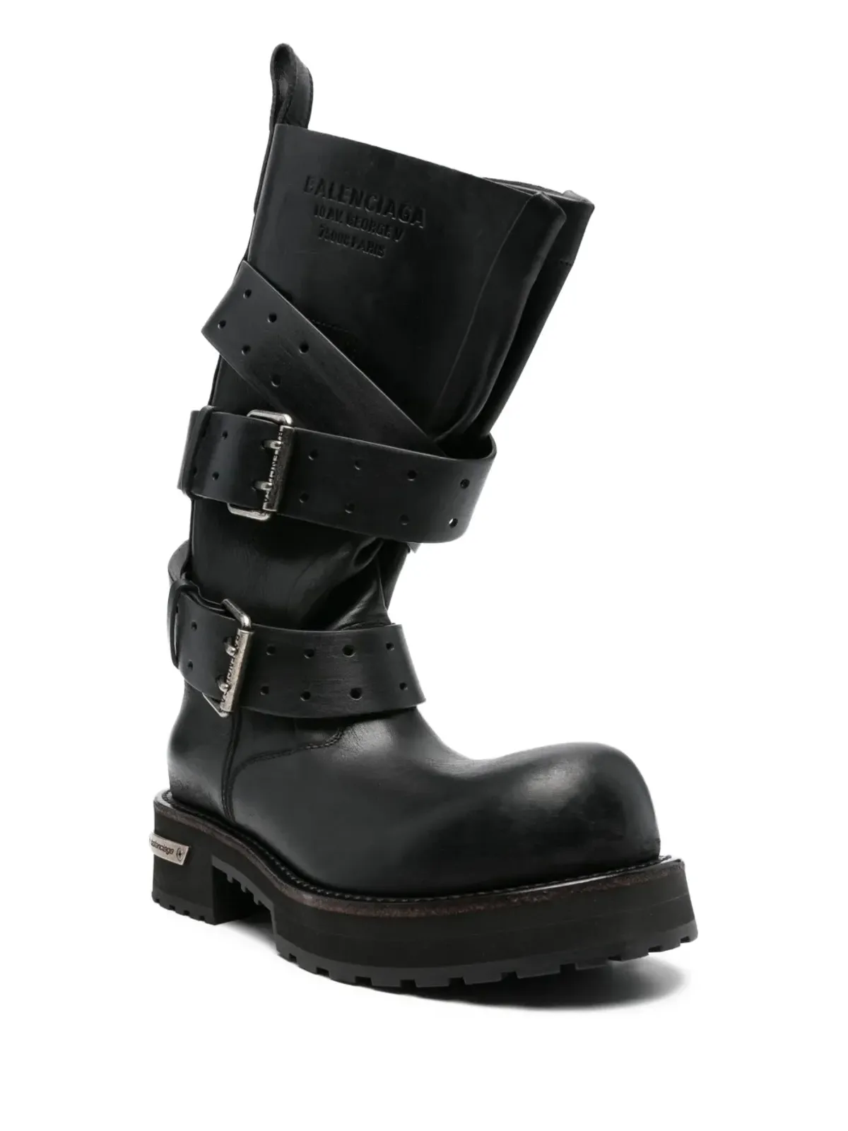 Balenciaga Venom バックルストラップ レザー ブーツ - 画像2