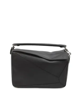 LOEWE Puzzle Edge カーフスキン レザートートバッグ - ブラック - サムネイル1