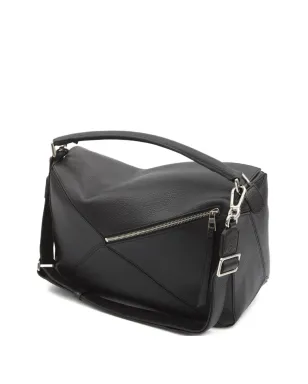 LOEWE Puzzle Edge カーフスキン レザートートバッグ - ブラック - サムネイル2
