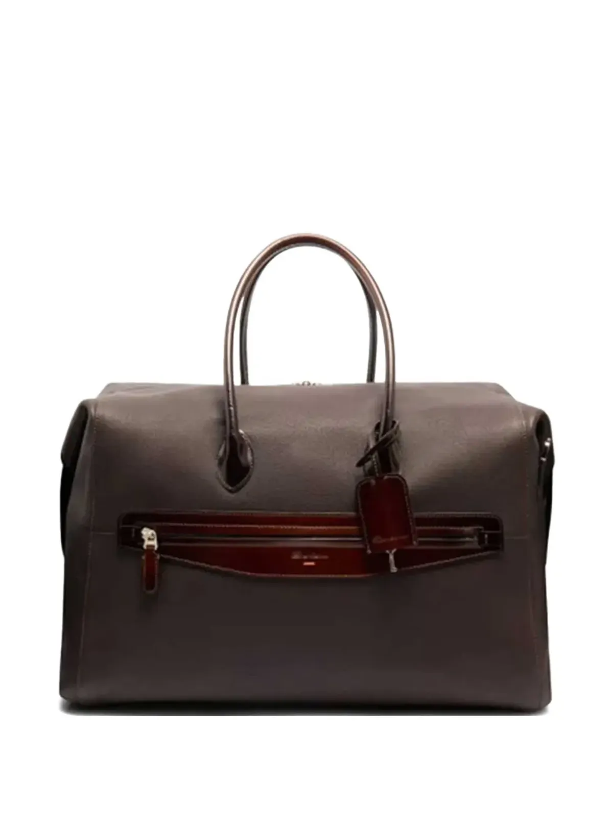 Santoni レザー トップハンドル トラベルバッグ - 画像1
