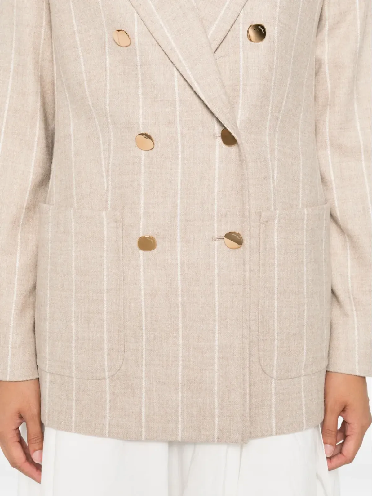 Max Mara ストライプ柄ダブルブレストブレザー - 画像5