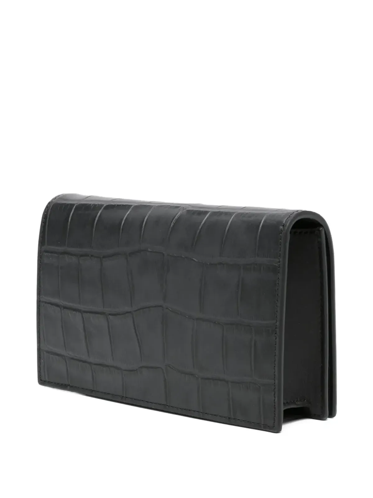 Emporio Armani クロコダイル型押しレザー クラッチ - Black - 画像3