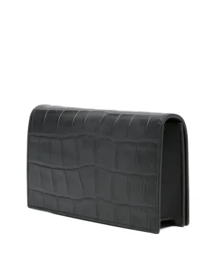 Emporio Armani クロコダイル型押しレザー クラッチ - Black - サムネイル3