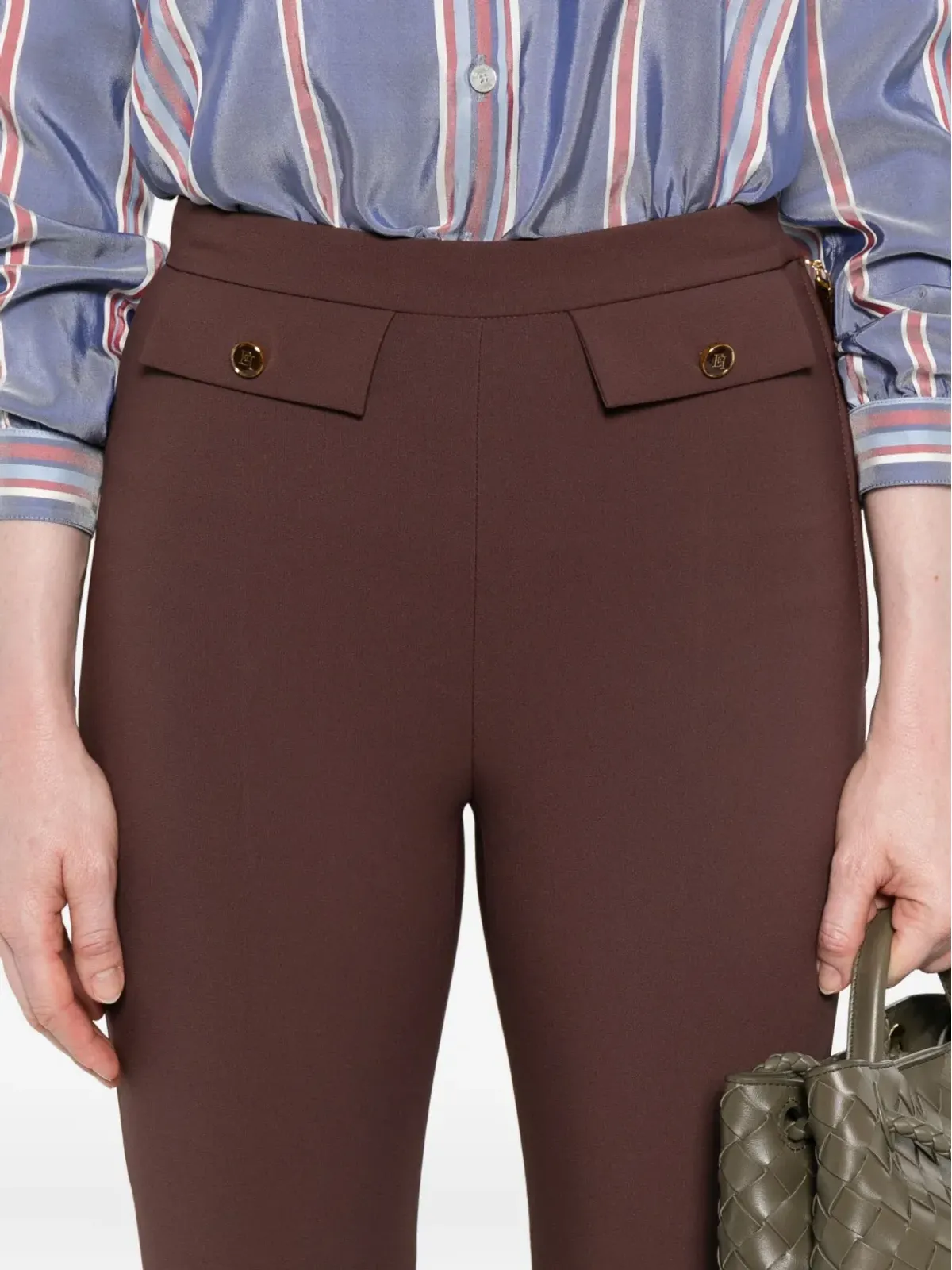 Elisabetta Franchi ボタンディテールパンツ - 画像5