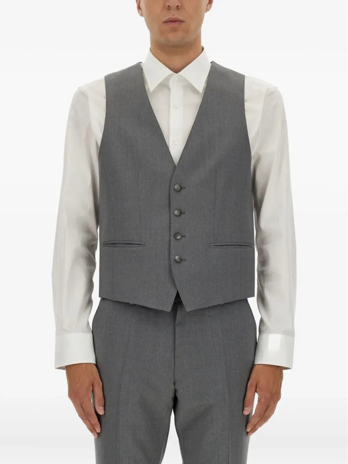 BOSS Huge buttoned waistcoat - Grey - 画像1