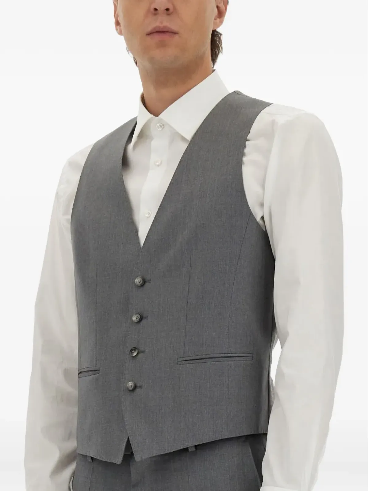 BOSS Huge buttoned waistcoat - Grey - 画像4
