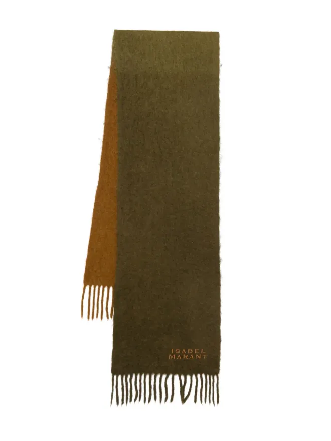 Isabel Marant ISABEL MARANT Firna ツートーン フリンジ スカーフ - Brownの商品画像
