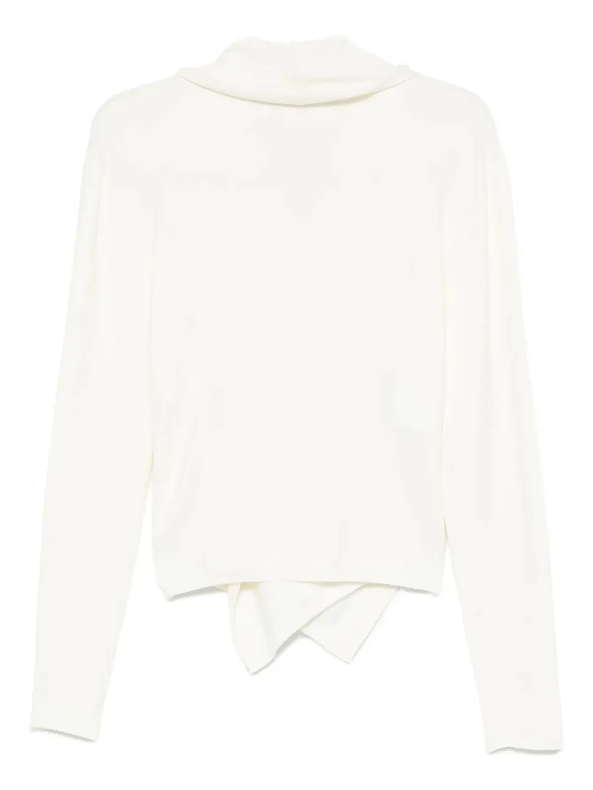 Alberta Ferretti アシンメトリック ドレープ ウール トップ - 画像2