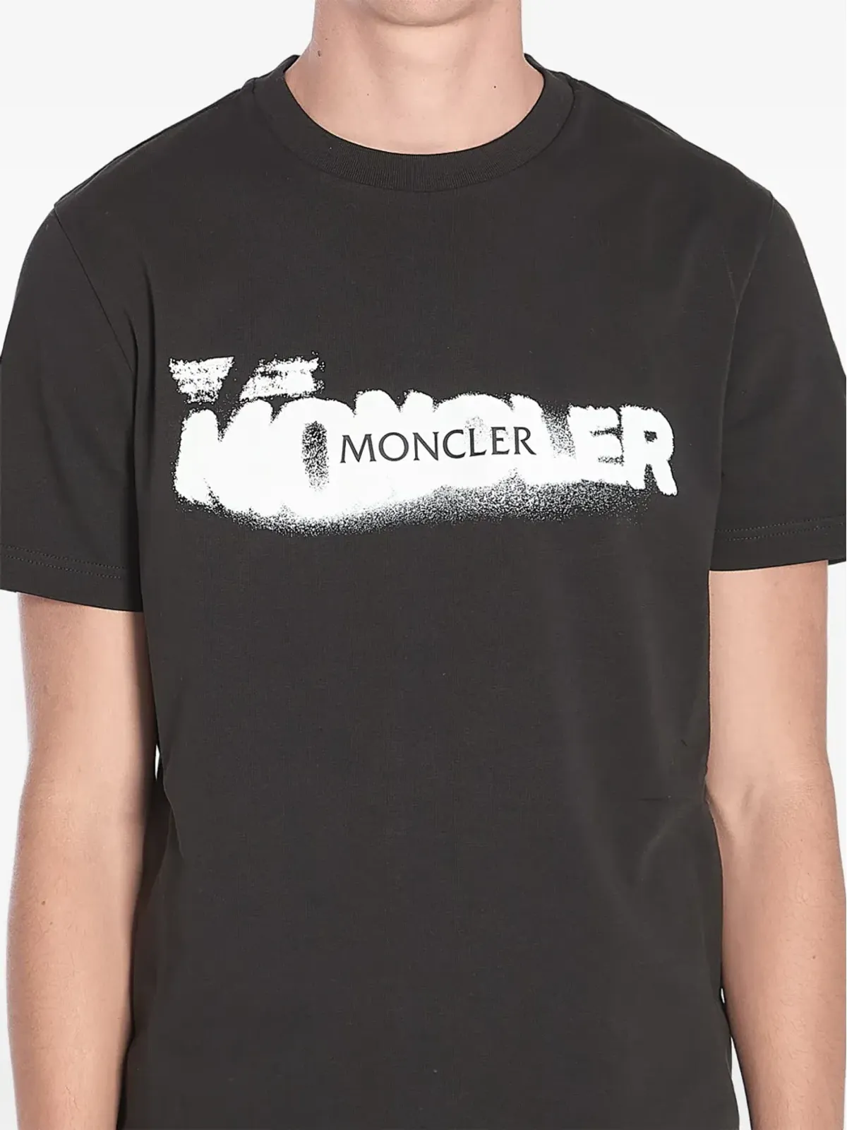 Moncler スプレー風プリント コットン Tシャツ - 画像3