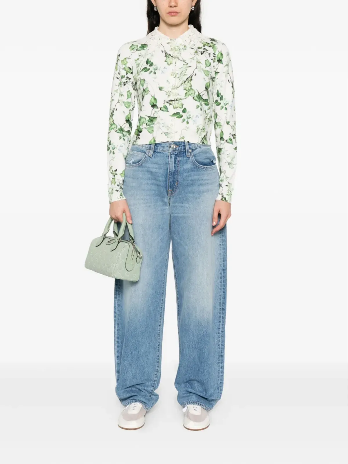 alice + olivia Carson レースカラー カーディガン - 画像2