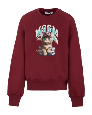 MSGM Kids 猫柄プリントスウェットシャツ - サムネイル1
