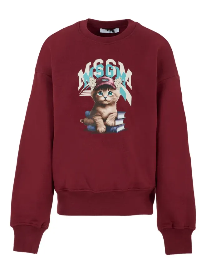 MSGM Kids MSGM Kids 猫柄プリントスウェットシャツの商品画像