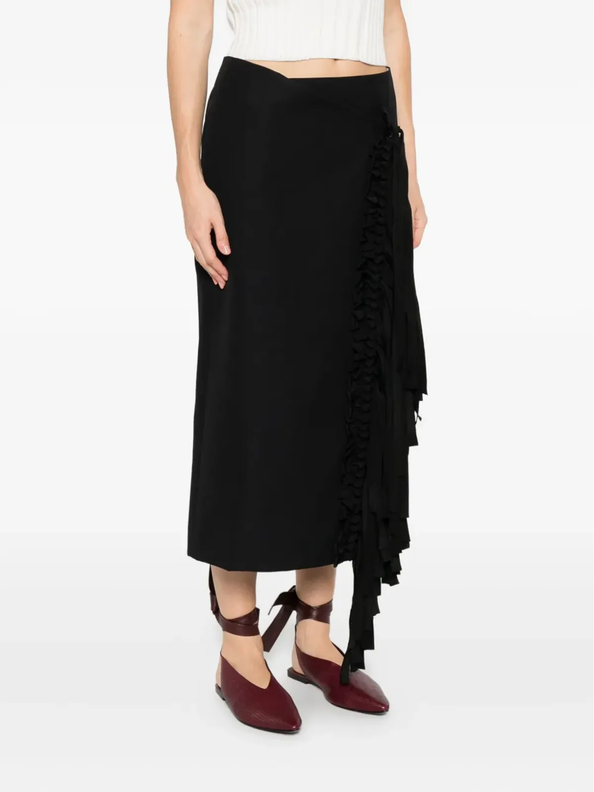 Carven フリル付きフリンジスカート - 画像3