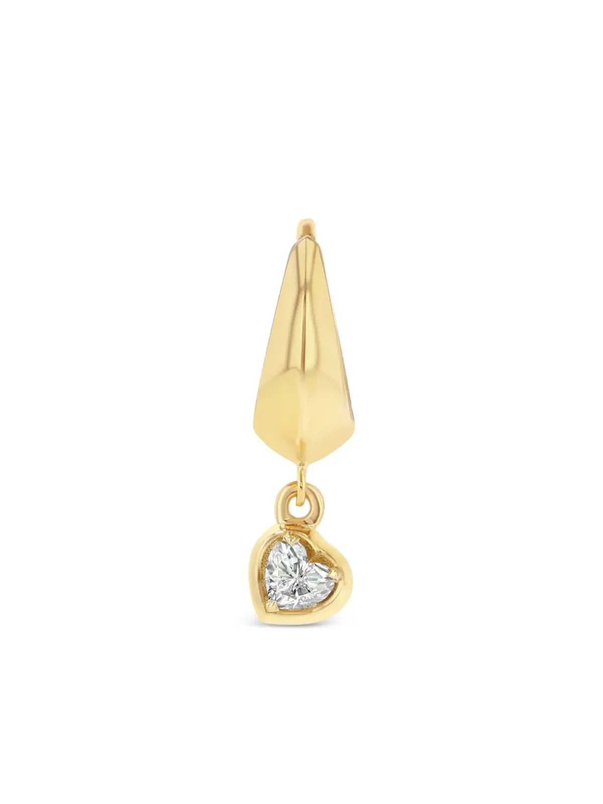 Lizzie Mandler Fine Jewelry 18Kイエローゴールド ハートダイヤモンド フープピアス - 画像2