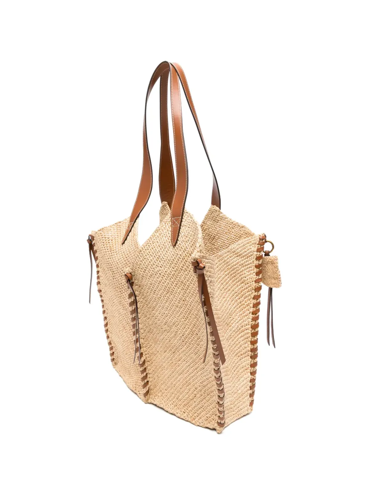 ISABEL MARANT Tampa woven shoulder bag - Neutrals - 画像3