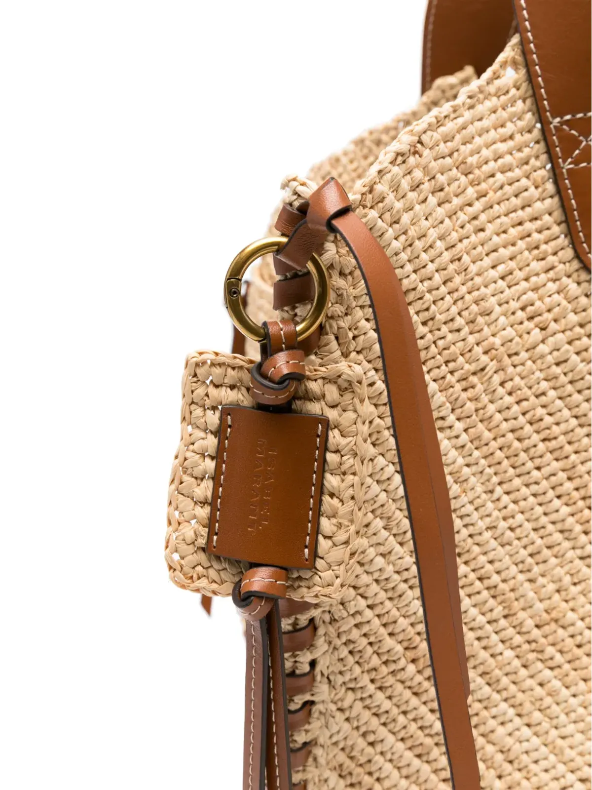 ISABEL MARANT Tampa woven shoulder bag - Neutrals - 画像4
