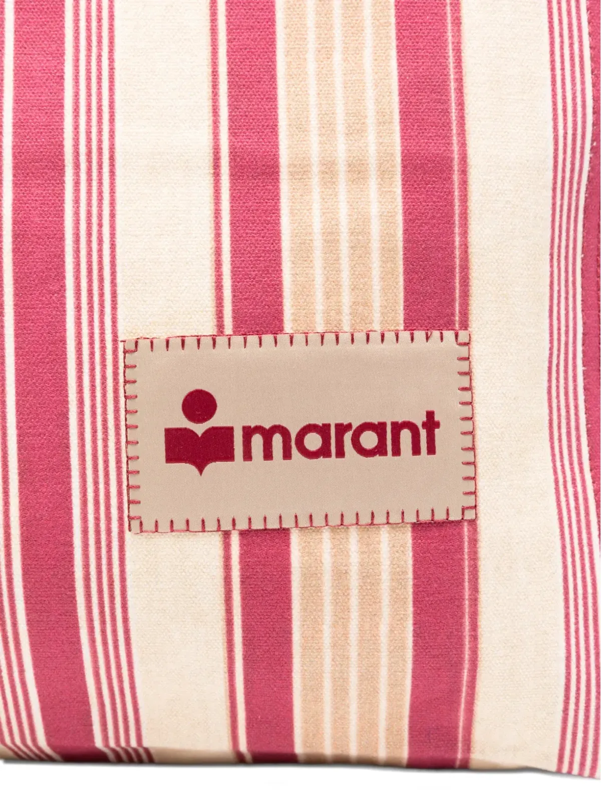 ISABEL MARANT ストライプ ロゴパッチ トートバッグ - 画像4