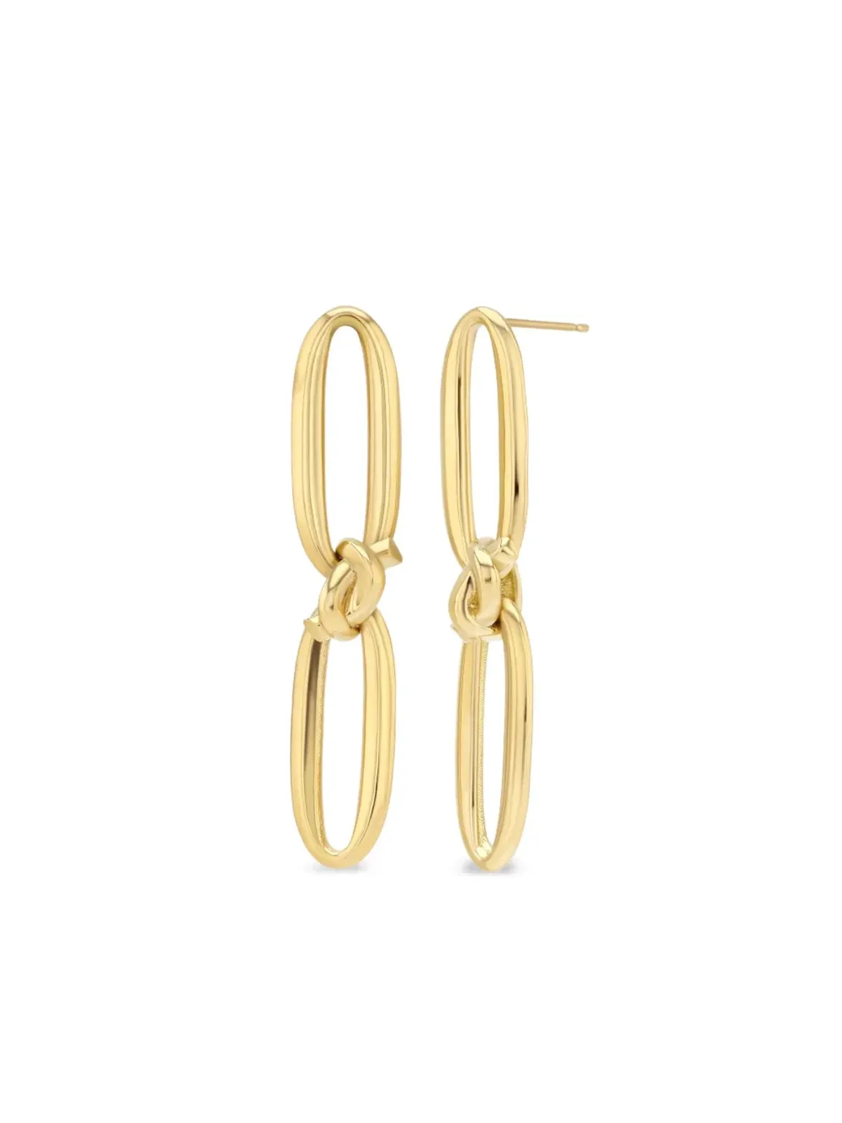 Lizzie Mandler Fine Jewelry 18K イエローゴールド ノットリンク イヤリング - 画像1
