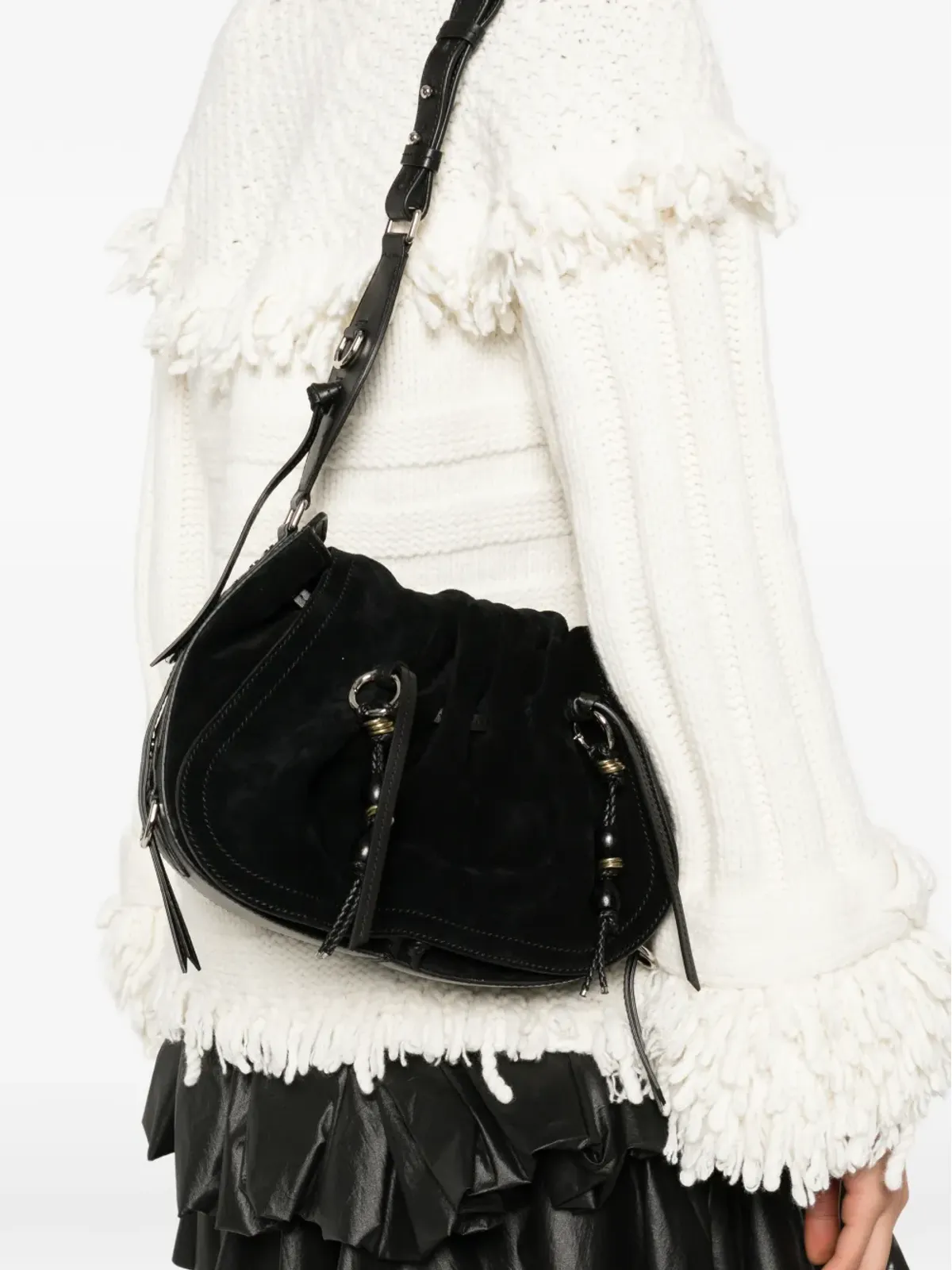 ISABEL MARANT Bolton スエード ショルダーバッグ（ブラック） - 画像2