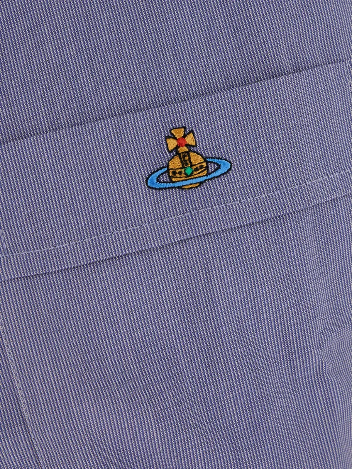 Vivienne Westwood logo-embroidered short-sleeve shirt - Blue - 画像3