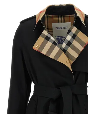 Burberry チェック柄・襟付きベルト付きトレンチコート - サムネイル5