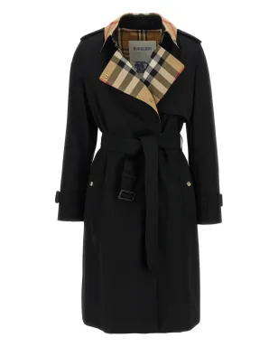Burberry チェック柄・襟付きベルト付きトレンチコート - サムネイル3