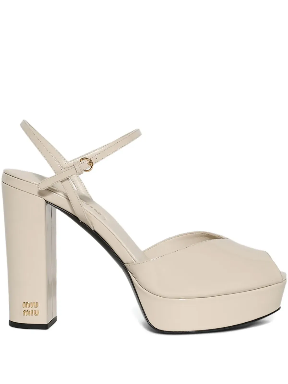 Miu Miu 135mmプラットフォーム・ピープトゥーサンダル - 画像1