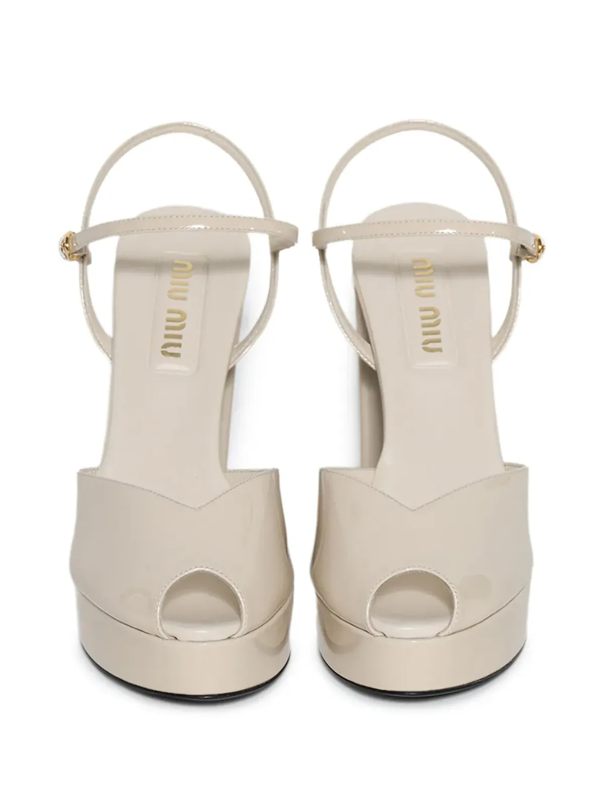 Miu Miu 135mmプラットフォーム・ピープトゥーサンダル - 画像3