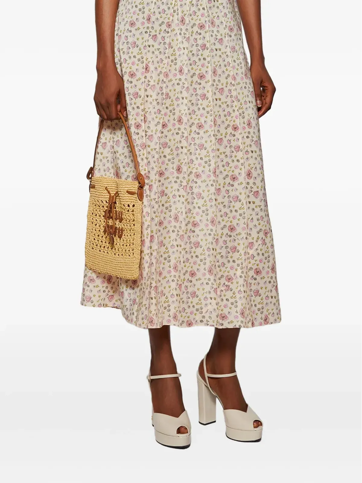 Miu Miu 135mmプラットフォーム・ピープトゥーサンダル - 画像4