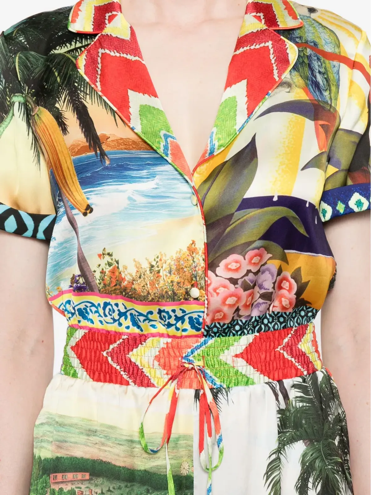 alice + olivia レイトン パッチワーク柄ジャンプスーツ - 画像5