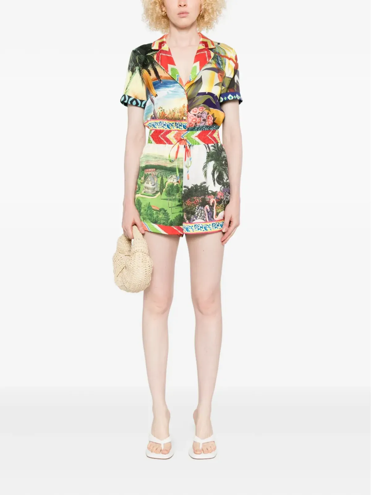 alice + olivia レイトン パッチワーク柄ジャンプスーツ - 画像2