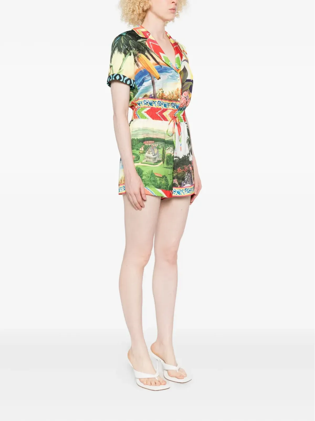 alice + olivia レイトン パッチワーク柄ジャンプスーツ - 画像3