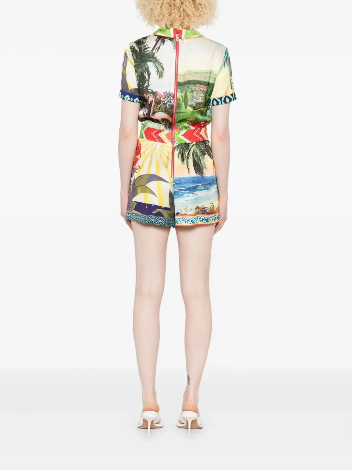alice + olivia レイトン パッチワーク柄ジャンプスーツ - 画像4