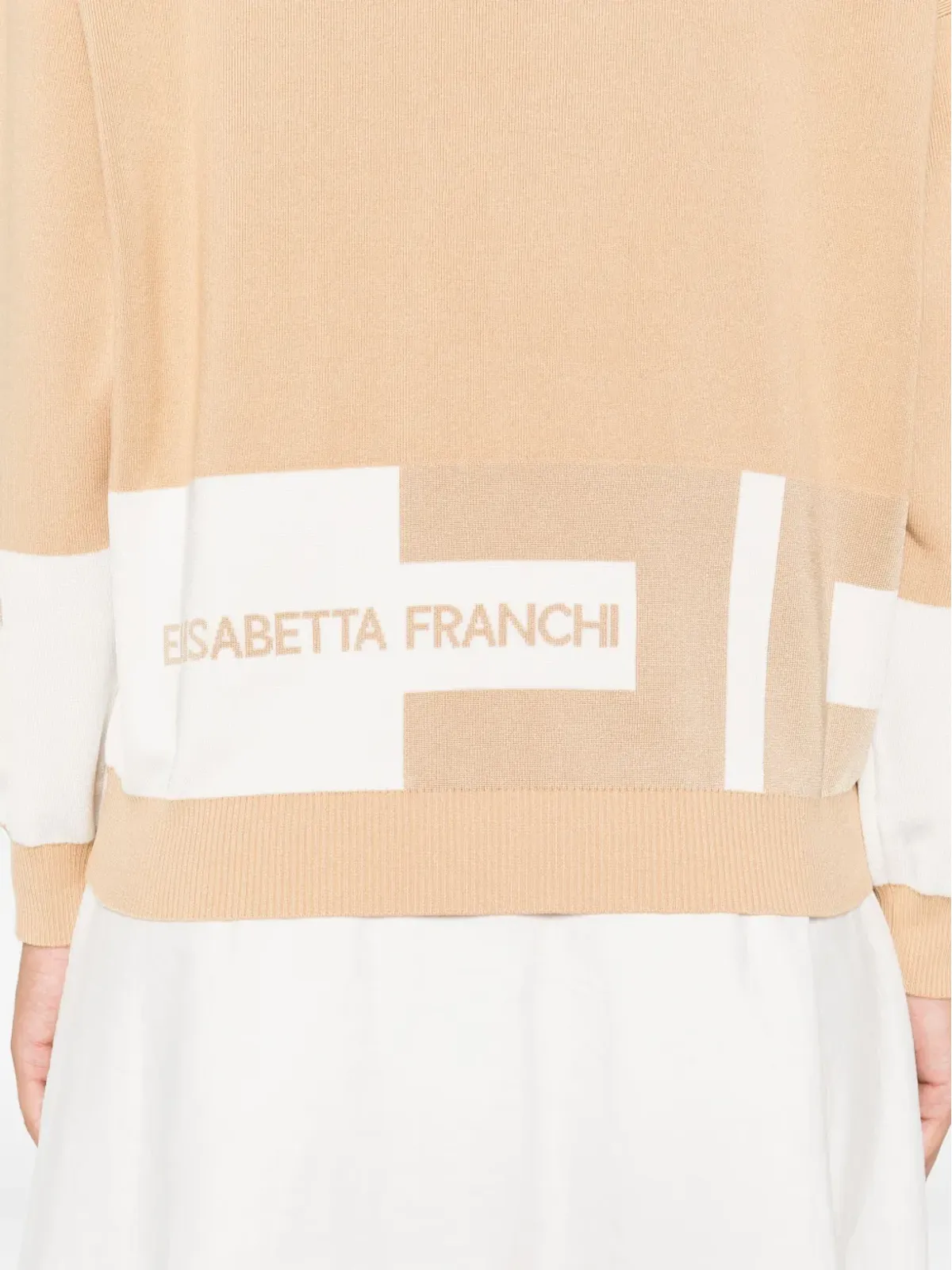 Elisabetta Franchi カラーブロック クルーネック セーター - 画像5