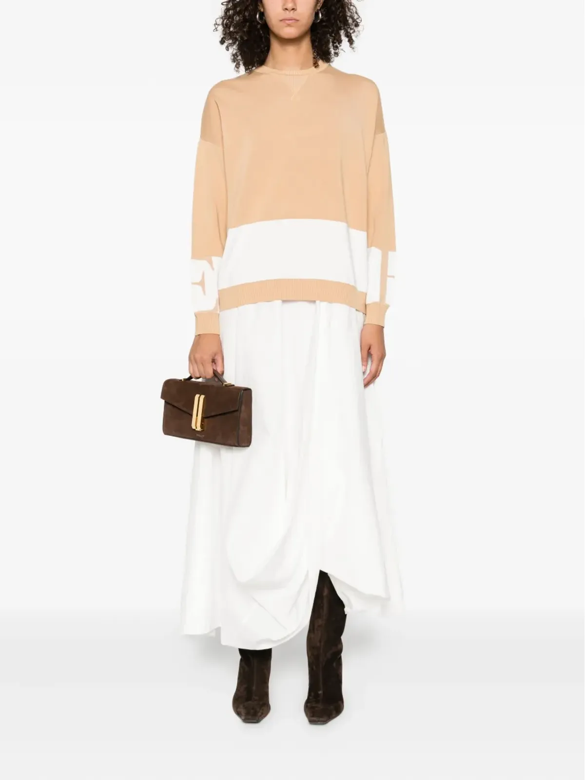 Elisabetta Franchi カラーブロック クルーネック セーター - 画像2