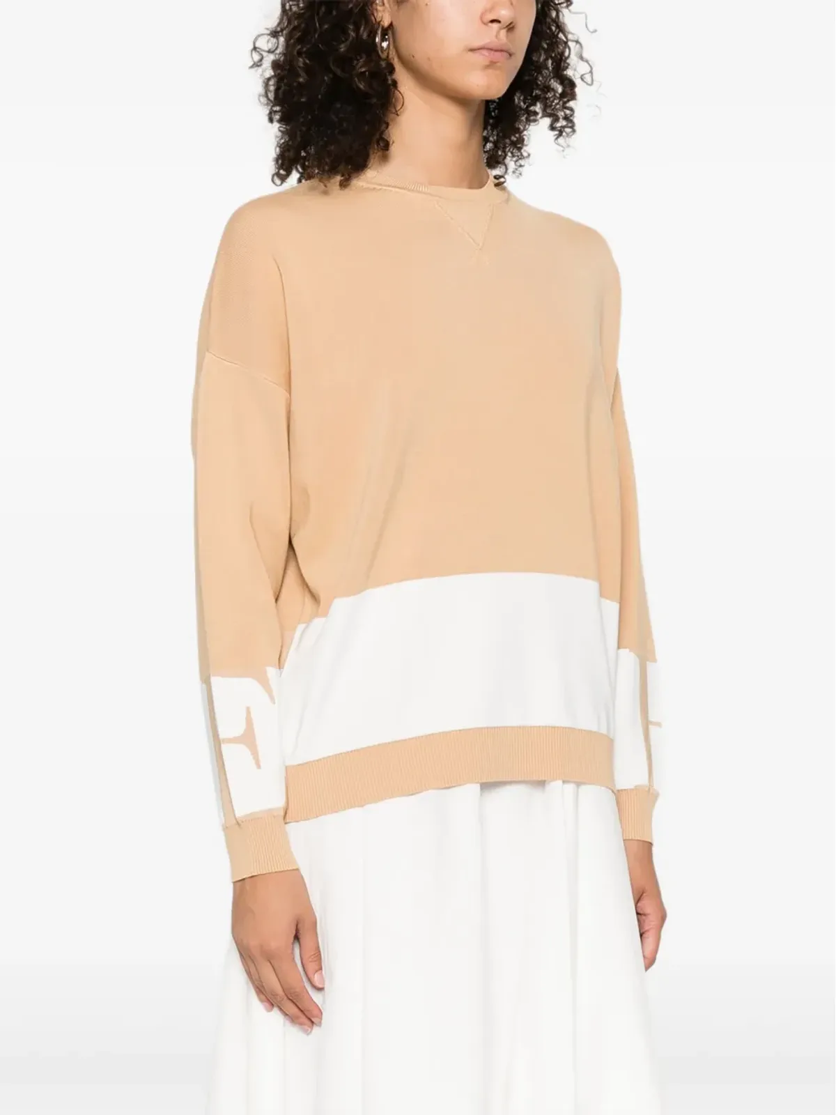 Elisabetta Franchi カラーブロック クルーネック セーター - 画像3