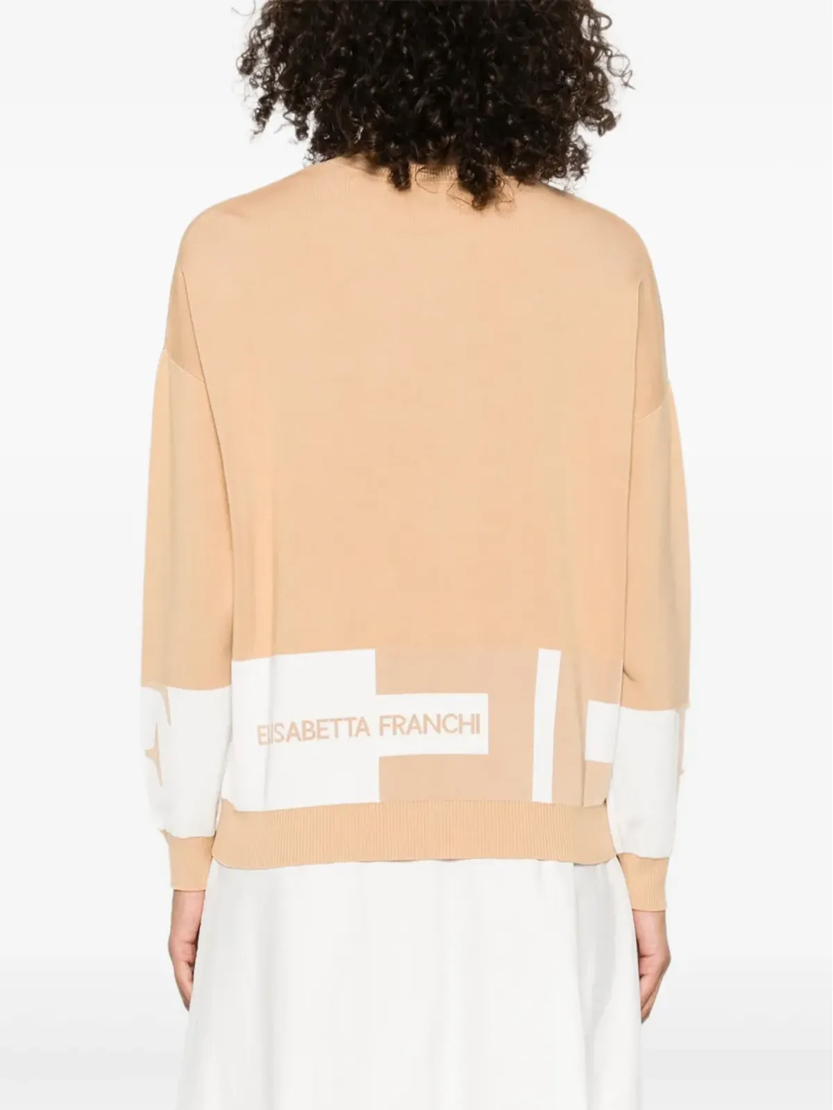 Elisabetta Franchi カラーブロック クルーネック セーター - 画像4