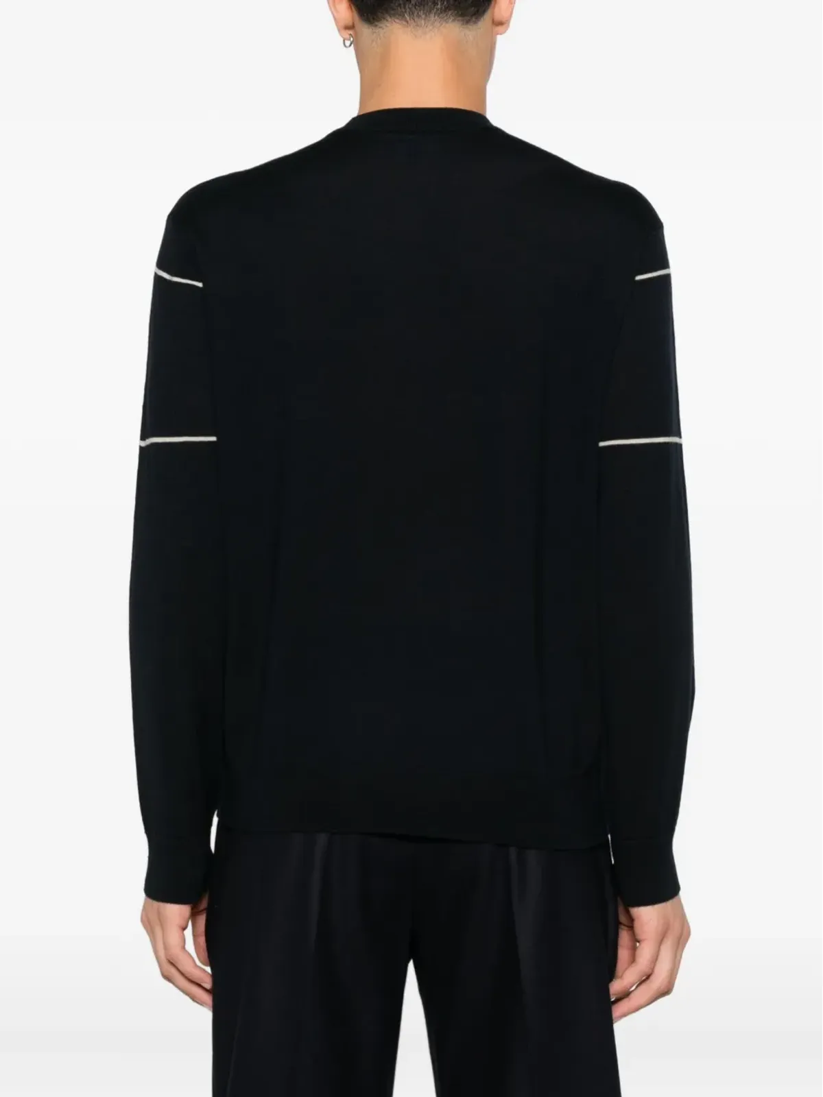 Emporio Armani ストライプディテール ウールセーター - 画像4