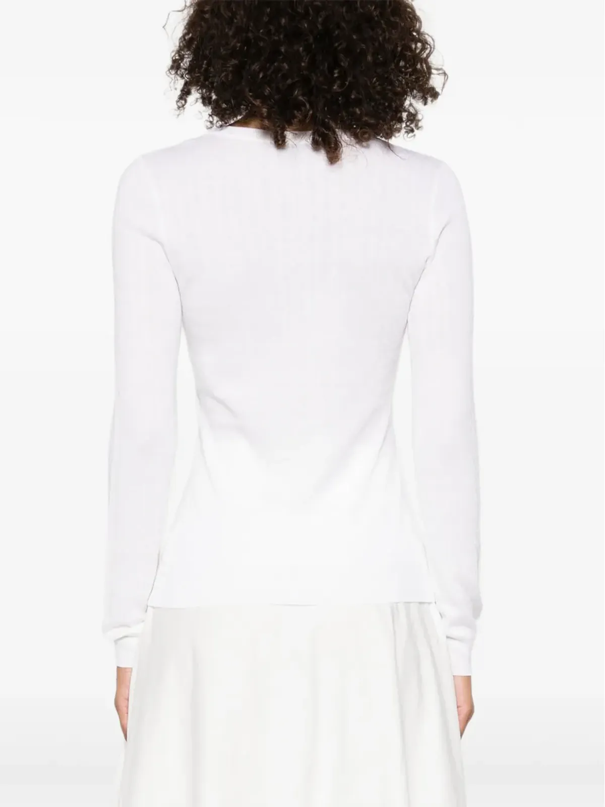 Elisabetta Franchi 長袖リブ編みセーター - White - 画像4