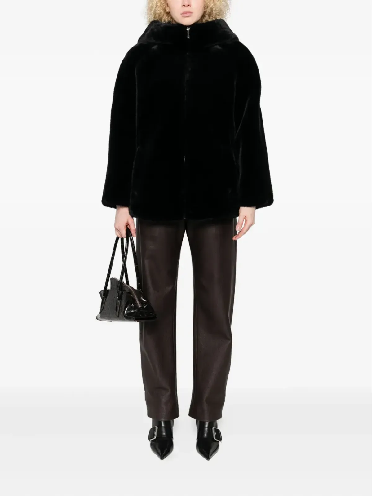Emporio Armani フード付きジップフロントジャケット - ブラック - 画像2