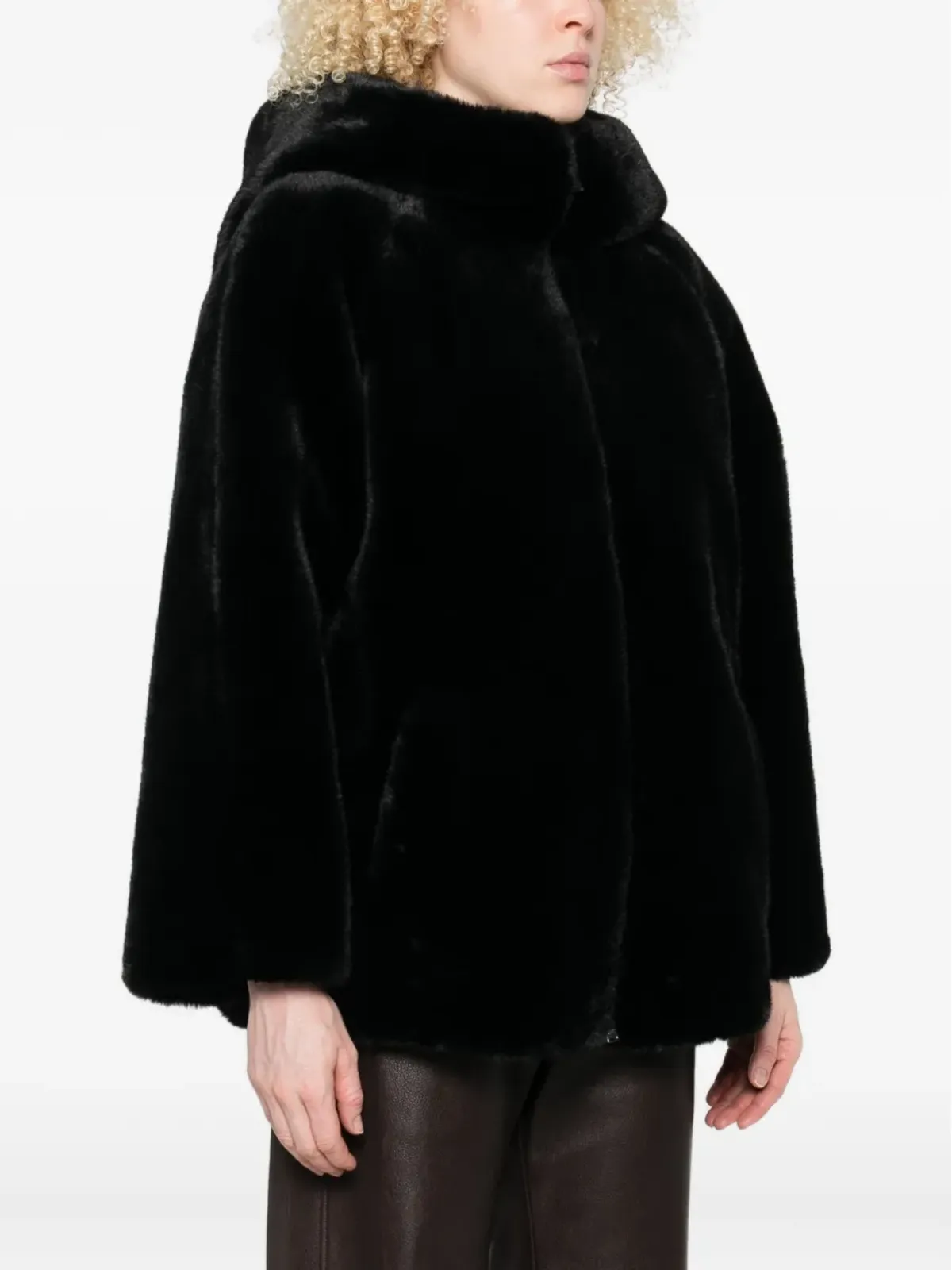 Emporio Armani フード付きジップフロントジャケット - ブラック - 画像3