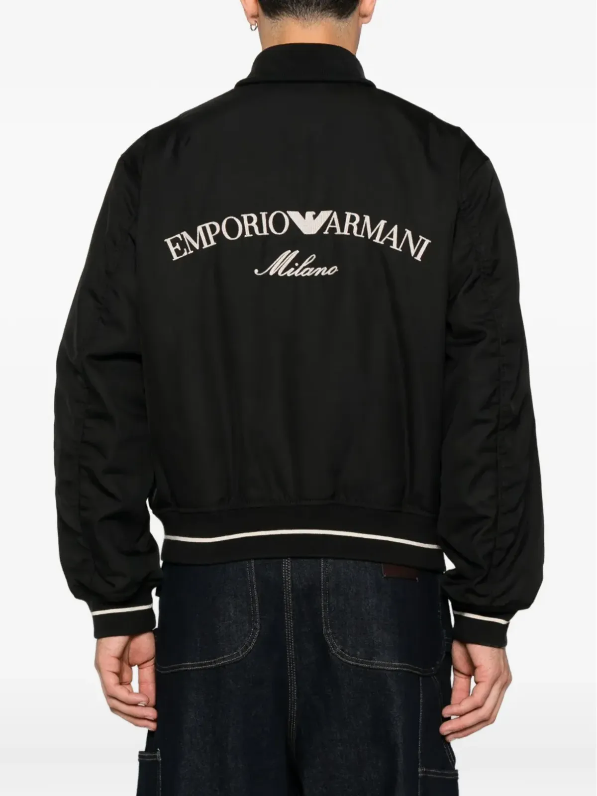 Emporio Armani ロゴ刺繍ボンバー ジャケット - 画像4