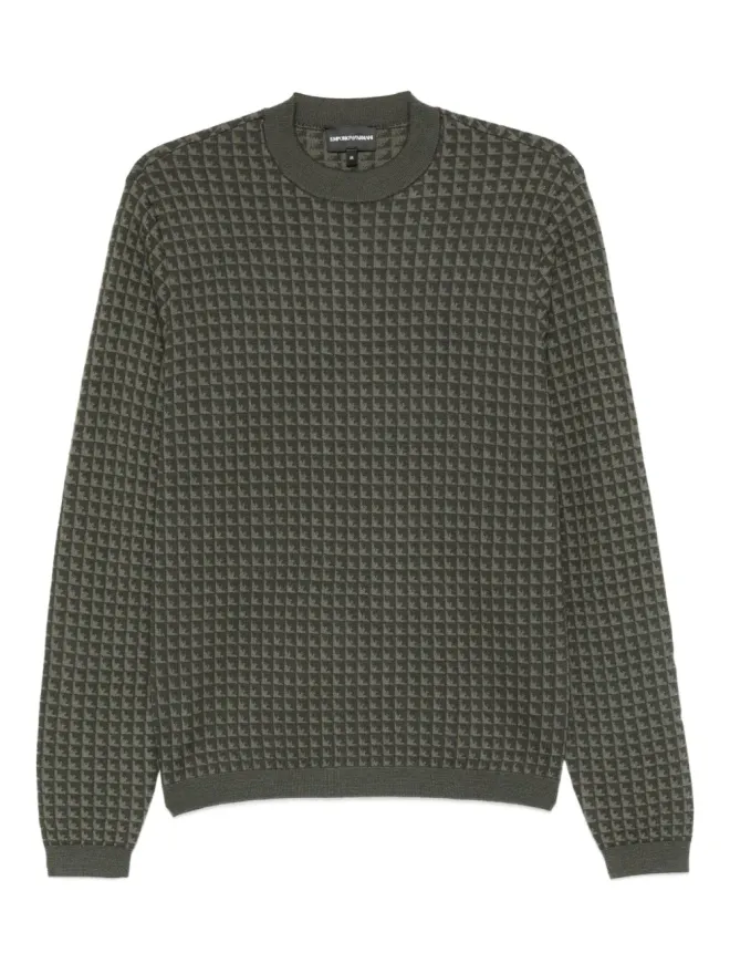 Emporio Armani Emporio Armani 幾何学模様のバージンウールセーターの商品画像
