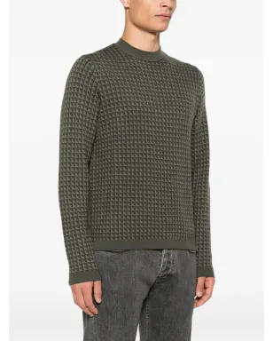 Emporio Armani 幾何学模様のバージンウールセーター - サムネイル3