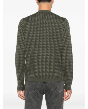 Emporio Armani 幾何学模様のバージンウールセーター - サムネイル4