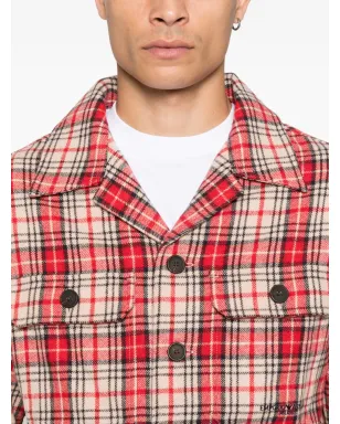 Emporio Armani チェック柄ウールシャツ レッド - サムネイル5