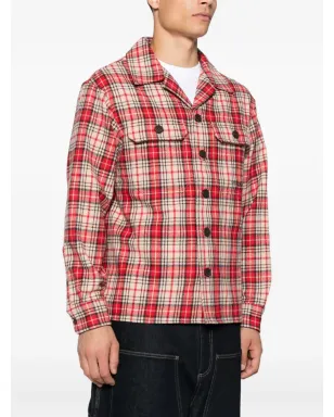 Emporio Armani チェック柄ウールシャツ レッド - サムネイル3