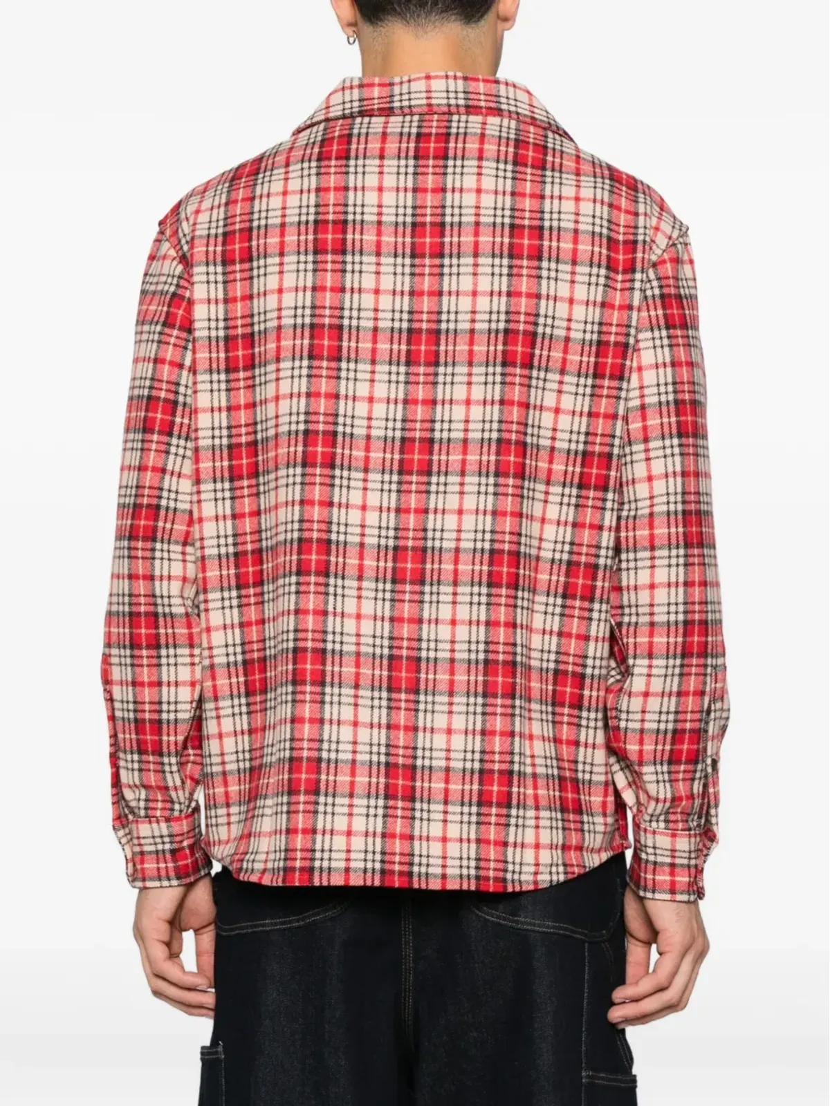 Emporio Armani チェック柄ウールシャツ レッド - 画像4