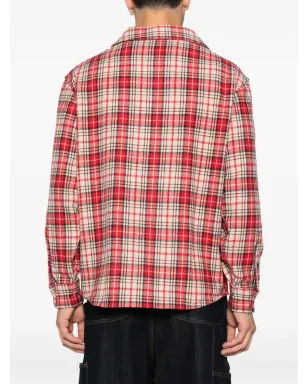 Emporio Armani チェック柄ウールシャツ レッド - サムネイル4