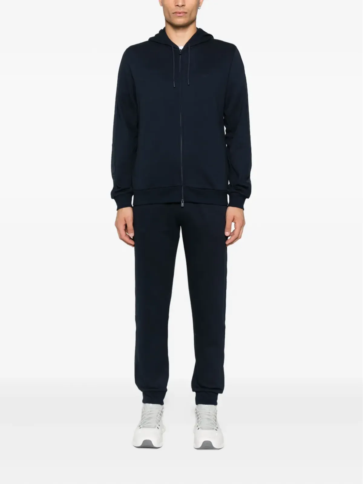 Emporio Armani ロゴディテール フード付きジップアップ スウェットシャツ - 画像2